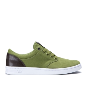 Supra Mens CHINO COURT Low Top Shoes Army Green/Gray | US-22264